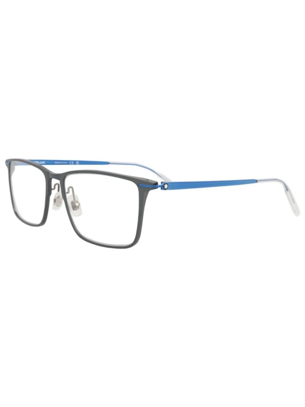 New Montblanc Women's Eyeglasses Square Rectangle Alluminium Frame Mens Blue